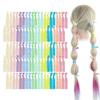 MEEDEE 100 Pack Pastel Rainbow Elastic Hair Accessories: No Crease Soft Ribbon Hair Ties, Knotted Ponytail Holders, Damage-Free Yoga and Workout Hairbands, Colorful Elastic Bracelets view 1
