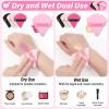 Caffox 60pcs powder puffs for face powder, Triangle Powder Puff for Setting Powder, Makeup Puffs for Loose Powder and Press Powder, Makeup Sponge Powder Applicator for Face and Eye view 3