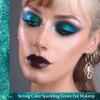 Afflano Single Green Eyeshadow Shimmery, Highly Pigmented Multichrome Eye shadow, Color Changing Forest Green Glitter Eyeshadow, Holographic Chrome Eye Shadow for green Eye Makeup view 2