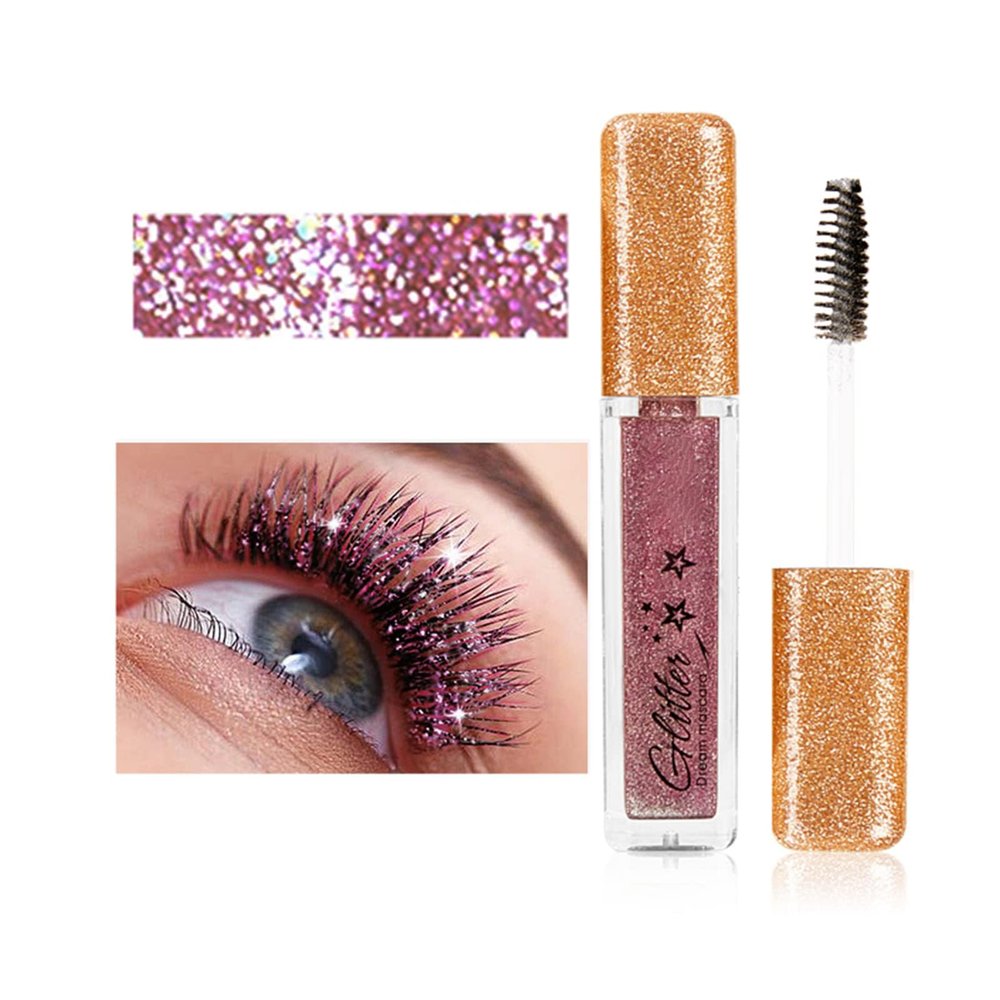 MIESCHER Red Mascara for Eyelashes,Colorful Mascara Waterproof Long Lasting Eye Lash Mascara Shiny Sparkle Diamond Mascara Smudge-proof Lengthening, Defining, Curling,Volume Color Glitter Mascara Makeup Eye Lashes Party Stage Use (#04 Rose Red)