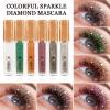 Gold Mascara for Eyelashes,Colorful Mascara Waterproof Long Lasting Eye Lash Mascara Shiny Sparkle Diamond Mascara Smudge-proof Lengthening,Defining,Curling,Volume Glitter Mascara Makeup Party Stage view 2