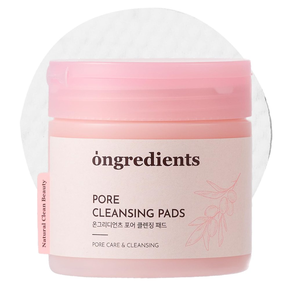 ONGREDIENTS Pore Cleansing Pads, Exfoliating Face Wipes, Makeup Remover Wipes for Face, Pore Reducing, Exfoliating, Korean Cleansing Pad Sheets, Korean Skin Care (60 Pads)