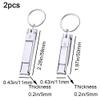 2 Pcs Multi Nail Clipper Ultra-Thin Portable Nail Cutter with Key Ring and Nail File Stainless Steel Foldable Manicure Set for Traveling, Home, Office view 2