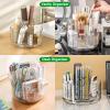 Taiuloo 360 Rotating Makeup Organizer, Lazy Susan Cosmetics Storage Turntable, Round Spinning Brush & Pen Holder, Clear Acrylic Organizer Tray for Vanity, Bathroom, Office Desk view 4