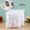 100pcs Disposable Shower Cap Elastic Mesh Shape Non-Woven Bath Hat for Eyelash Extension Clear Waterproof Hair Hat Shower Cap (Color : 100pcs) view 3