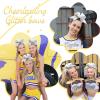 6 PCS 7" Large Glitter Cheer Bows for Cheerleaders, CN Sparkly Hair Bows with Elastic Hair Ties Personalized Accessories for Teens Girls Woman Cheerleading Softball Competition Sports view 2