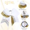 6 PCS 7" Large Glitter Cheer Bows for Cheerleaders, CN Sparkly Hair Bows with Elastic Hair Ties Personalized Accessories for Teens Girls Woman Cheerleading Softball Competition Sports view 3