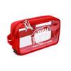 Rough Enough Clear Toiletry Bag Travel Cosmetic Makeup Toothbrush Case Pouch Organizer for Women Men Leakproof Traveling Essentials Red view 1