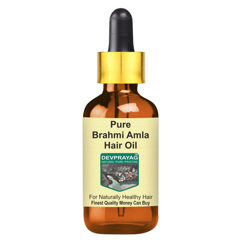 DEVPRAYAG Pure Brahmi Amla Hair Oil with Glass Dropper 10ml (0.33 oz)