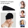 SINLAND Microfiber Hair Drying Cap Hair Towel Turban Twist for Women Fast Drying Towels Head Turban Absorbent Soft Lightweight 3 Pack Black view 2