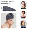 SINLAND Microfiber Hair Drying Cap Hair Towel Turban Twist for Women Fast Drying Towels Head Turban Absorbent Soft Lightweight 3 Pack Grey view 2