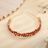 Teyglen Handmade Bridal Full Red Rhinestone Crystal Headband Hair Band for Women Wedding Hair Accessories(Red) view 2
