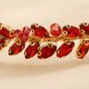 Teyglen Handmade Bridal Full Red Rhinestone Crystal Headband Hair Band for Women Wedding Hair Accessories(Red) view 3