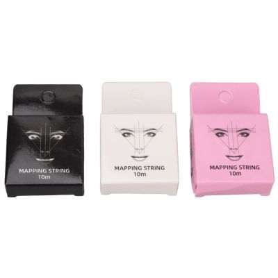 3pcs 32.8ft Microblading String for Brow Mapping Eyebrow Mapping String Measuring Tool for Marking Symmetrical Eyebrows Black White Pink