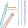 3 Pieces Glass Cuticle Pusher Cuticle Remover Glass Nail File Dual Ended Manicure Pedicure Tools for Nails Care(Pink, Purple, Blue) view 2