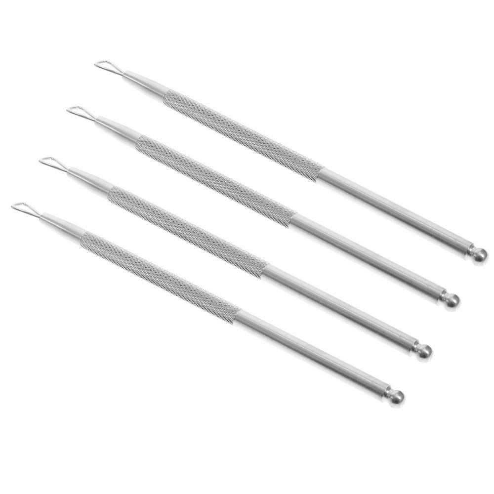 Uonlytech 4Pcs Cuticle Pusher, Stainless Steel Triangle Cuticle Peeler Scraper Remover Pedicure Manicure Tool for Fingernails and Toenails, Silver