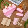 400 Pieces Wax Strips Sticks Kit, Non-Woven Waxing Removal Strips with Wax Applicator Stick for Body Skin Facial Hair Removal Tools(Pink) view 3