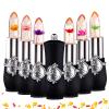 ASUSO Color Changing Lipstick,Crystal Flower Lip Gloss, Color Changing Lip Balm,Waterproof Lips Clear Temperature Lasting Lipstick (Black set of 6) view 1
