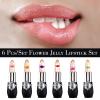 ASUSO Color Changing Lipstick,Crystal Flower Lip Gloss, Color Changing Lip Balm,Waterproof Lips Clear Temperature Lasting Lipstick (Black set of 6) view 3