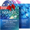 MAREE Eye Gels & Facial Masks Bundle - Under Eye Gels for Puffy Eyes and Dark Circles, Sheet Moisturizing Masks - Marine Collagen & Hyaluronic Acid, Green & Red Algae Extract - for All Skin Types view 1