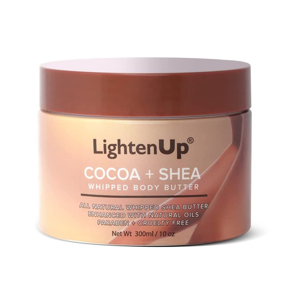 LightenUp, Whipped Cocoa Butter - 10.1 fl oz/ 300 ml - Natural Moisturizer, Body Butter, DIY Recipes, Face and Body Butters, Cruelty-free, Natural Ingredients for Women and Men