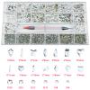 HUETFAT 14 Shaped Clear Nail Rhinestones for Art +6 Size Round Flatback Nails-Silver Charms with Wax Pen view 3