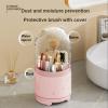 ILUMKB360 Degree Rotating Makeup Brush Holder Dustproof Makeup Brush Organizer Pen Holder Cosmetic Brush Storage Box Clear Acrylic Cosmetic Brushes Storage Case Display with Lid (Pink) view 4