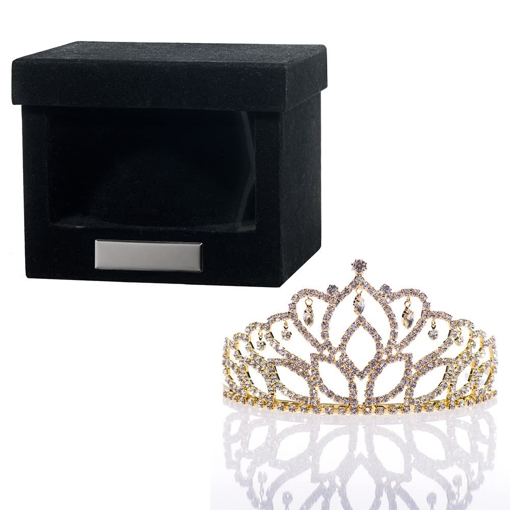 Anderson's Gold Mirabella Tiara and Tiara Box Set, Prom Tiaras, Homecoming Tiaras, Pageant Tiaras, Queen Or Princess Tiara For Prom, Homecoming, Pageant, Wedding, School Dance, Costume, Party, Event