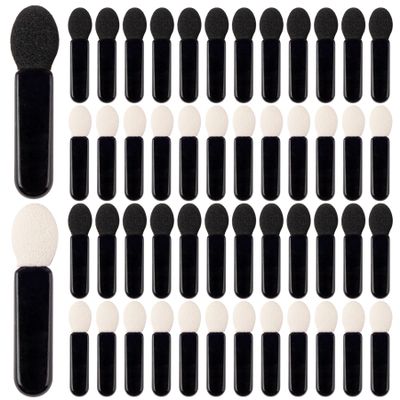 AUEAR, 50 Pack Disposable Eye Shadow Double Ended Sponge Applicator Makeup Brushes