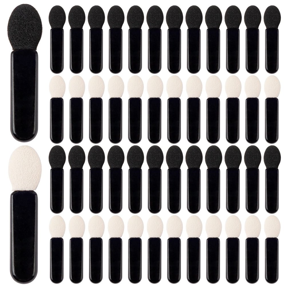 AUEAR, 50 Pack Disposable Eye Shadow Double Ended Sponge Applicator Makeup Brushes