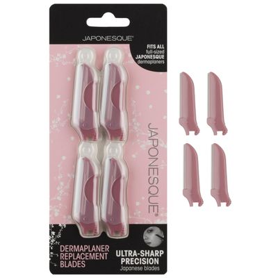 JAPONESQUE Dermaplaner Replacement Blades 4-Pack, Facial Razor Blade Heads Only