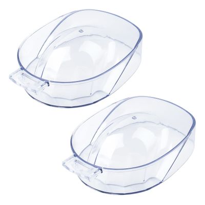 Framendino, 2 Pack Nail Soak Tray Manicure Bowl Soaker Bowls Clear