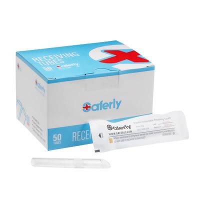 Saferly Body Piercing Needle Receiving Tubes - 8mm Plastic Disposable Piercing Needle Receiving Tubes - Body Jewelry Piercing Supplies (Box of 50)