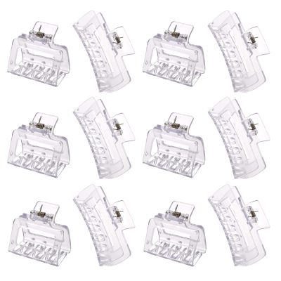 12 Pack Clear Square Claw Clips, Big and Small Neutral Rectangle Hair Claw Clips, Non-slip Matte Large Hair Clips for Women,Strong Hold jaw clip for Thick Thin Hair