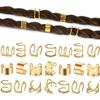 24 Pcs Gold Hair Braids Dreadlock, Non-Piercing Ear Clip Beard Beads Cuffs Clip Hair for Women Men Hair Accessories Styling Jewelry Tools view 3