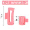 12 Pack Pink Square Claw Clips, Big and Small Neutral Rectangle Hair Claw Clips, Non-slip Matte Large Hair Clips for Women,Strong Hold jaw clip for Thick Thin Hair view 2