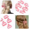 12 Pack Pink Square Claw Clips, Big and Small Neutral Rectangle Hair Claw Clips, Non-slip Matte Large Hair Clips for Women,Strong Hold jaw clip for Thick Thin Hair view 4