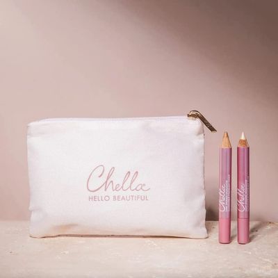 Chella Glow-on-the-Go Highlighter Makeup Pencil Kit, Set of 2 Shimmer Highlighter Makeup Pencils