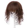 RemeeHi Middle Part Curly Wavy with Flat Bangs Clips in Hair Remy Human Hair Topper Wig Top Piece For Women 20cm Mocha Brown view 2