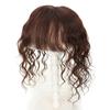 RemeeHi Middle Part Curly Wavy with Flat Bangs Clips in Hair Remy Human Hair Topper Wig Top Piece For Women 20cm Mocha Brown view 4