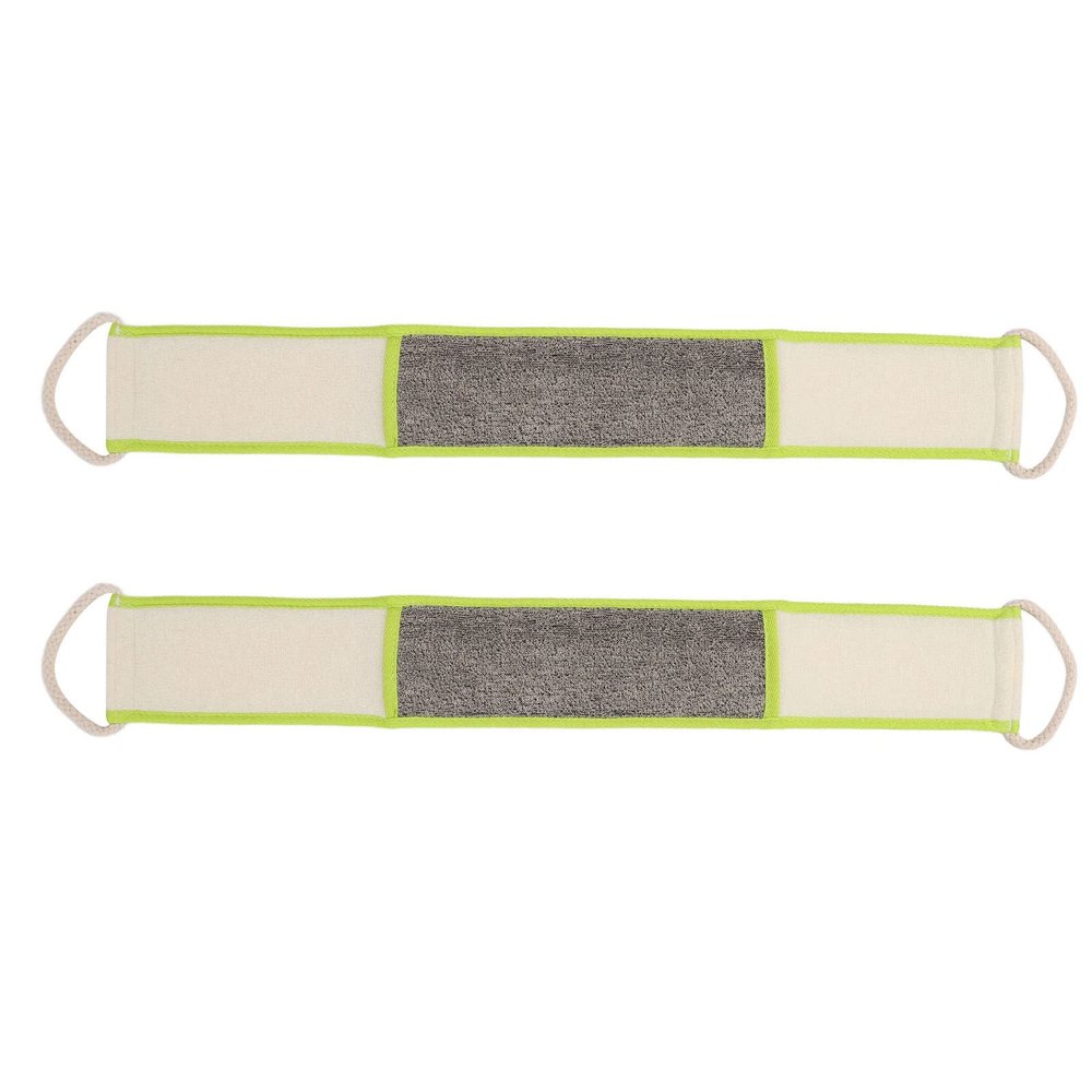 2PCS Linen Exfoliating Back Washcloth, Double Sided Use Back Scrubber with Handle, Bath Towel to Remove Dead Skin Relax Body, Deep Cleaning Exfoliating Body Scrubber for Men Women Skin Care