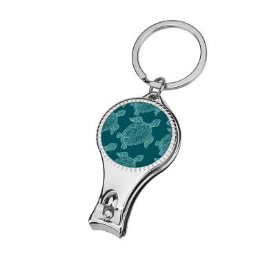 Green Turtle Nail Clipper Portable Metal Nail Cutter with Nail File for Men Women