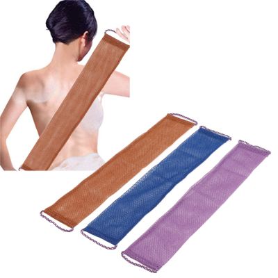 3pcs Nylon Exfoliating Back Scrubber, Extended Back Scrubber Belt with Handles, Foldable Portable Skin Massages Back Washcloth for Shower, Deep Cleaning Body Scrubber Towel for Men Women