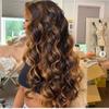 Azedssw Women Ombre 13X4 Lace Frontal Wigs Lace Front Wigs Body Wave Highlight Wig Human Hair Wigs 360 Lace Wig 16 Inch 180 Density view 2