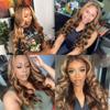 Azedssw Women Ombre 13X4 Lace Frontal Wigs Lace Front Wigs Body Wave Highlight Wig Human Hair Wigs 360 Lace Wig 16 Inch 180 Density view 4