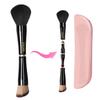 Jilier 4 in 1 Makeup Brush Set with Travel Makeup Brush Holder, Travel Makeup Brushes with Case, Double Sided Makeup Brushes with Silicon Portable Cosmetic Face Brushes Holder view 1