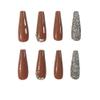FRUJCDKI 24pcs Black Coffin Press on Nails Long Glossy Fake Nail Art Glitter 3D Rhinestones Designs Ballerina False Nails Artificial Acrylic Full Cover Stick on Nails Tips for Women and Girls view 4