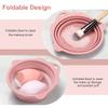 Foldable Silicone Makeup Brush Cleaner Bowl - Etercycle Portable Cleaning Tool for Brushes, Powder Puffs, and Sponges (Pink) view 2