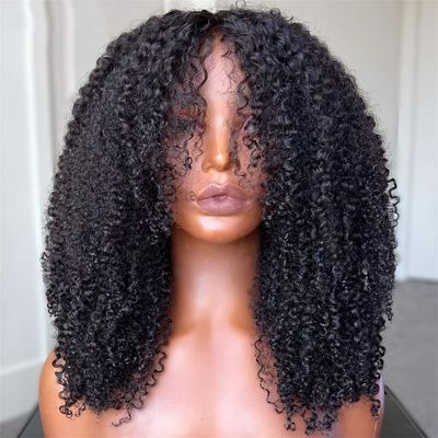 Azedssw Curly Wig Human Hair 13X6 Lace Front Wig Lace Frontal Wig Pre Plucked For Black Women 13x6x55 Brown Lace 10 Inch 200 Density