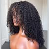 Azedssw Curly Wig Human Hair 13X6 Lace Front Wig Lace Frontal Wig Pre Plucked For Black Women 13x6x55 Brown Lace 10 Inch 200 Density view 3